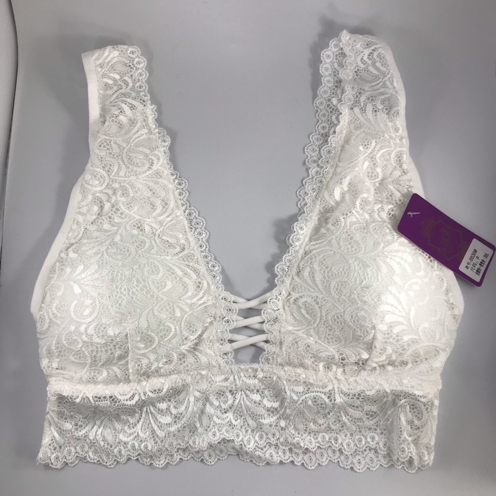 Lace bralette white padded